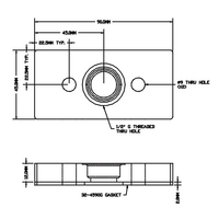 32-459012G-1SS MODULAR SOLUTIONS PNEUMATIC PLATE 45MM X 90MM WITH GASKET 1/2 G THREADED CENTER THRU HOLE